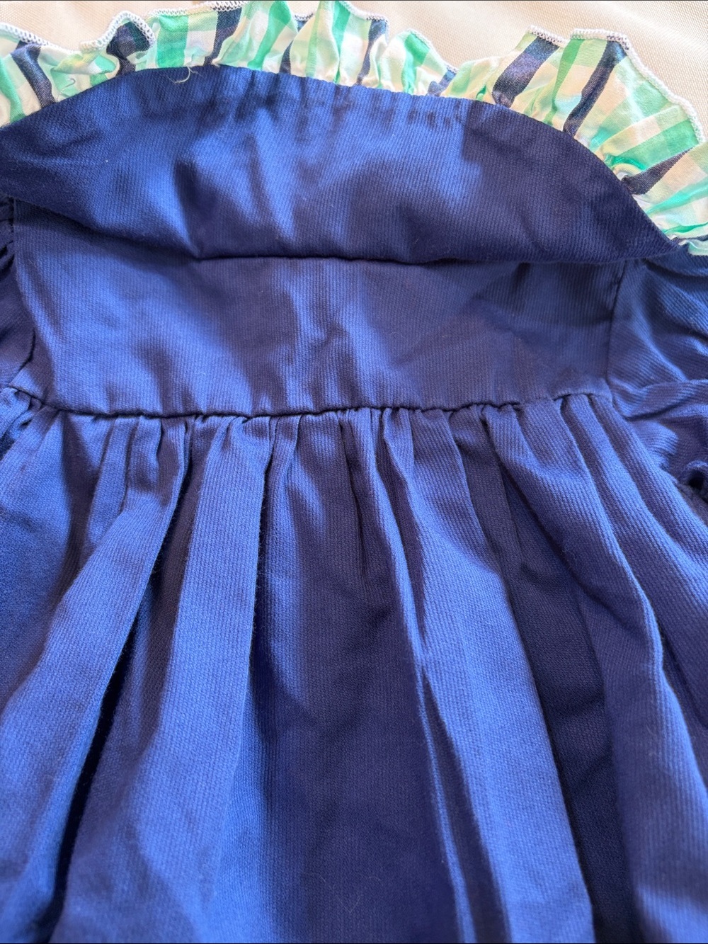 Smocktions Navy Blue Ruffle-Yoke Casual Dress for Babies - Picture 6 of 8